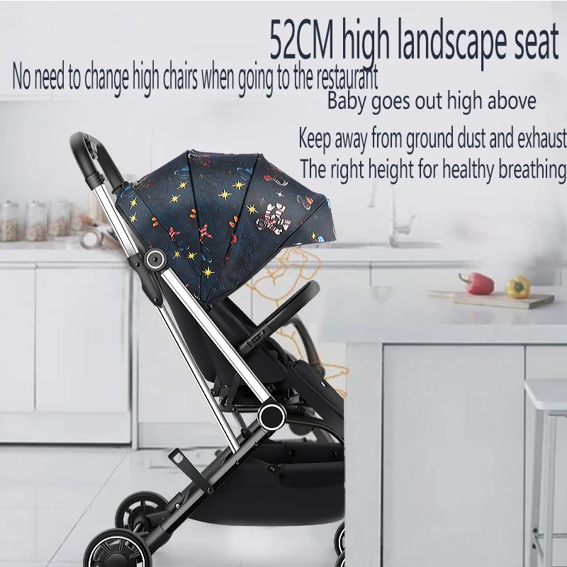 

2021 New Baby Stroller High Landscape Strollers Reclining Baby Carriage Foldable Stroller Babys Bassinet Puchair Newborn