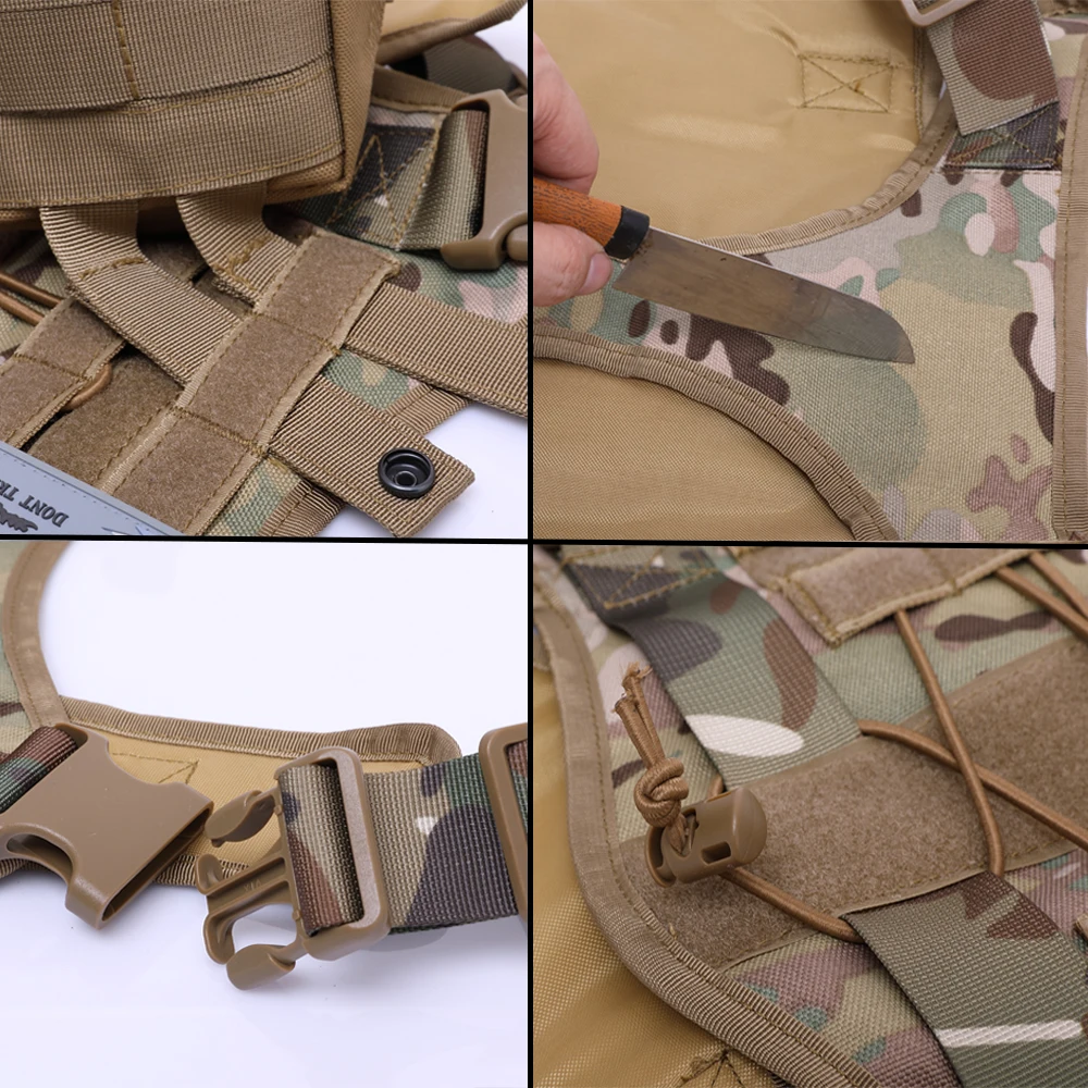 Tactical Dog Harness Military German Shepherd Pet Training Vest Dog Harness And Leash Set For Small Medium Big Dogs Walking