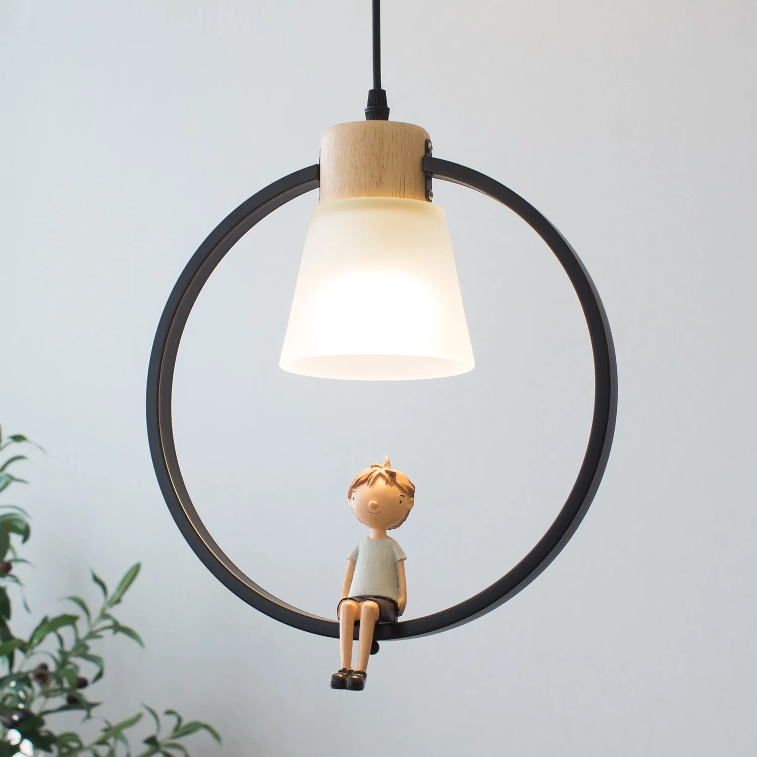 Decor Cartoon Bedroom Led Chandelier Boy & Girl Light American Style Resin Bar Kicthen Lighting Loft Indoor Lamp Wood Hanglamp