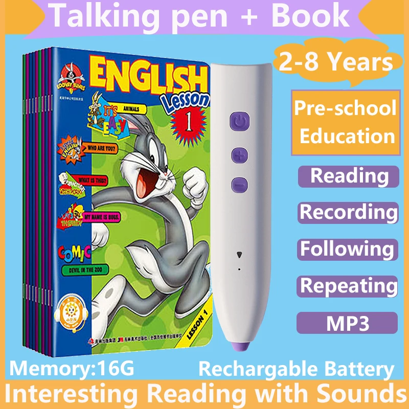 Hot selling Early Education Language Learning Machine Talking Pen and Book For Preschool Kids 2-8 Years