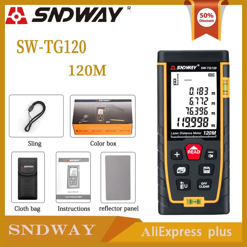 

SNDWAY Digital Laser Rangefinder 40m 50m 70m 100m 120m Electronic Roulette Trena Tape Measure