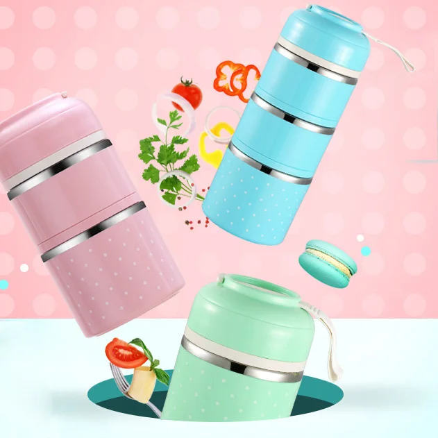 WORTHBUY Cute Japanese Lunch Box For Kids Picnic School Food Container Stainless Steel Bento Box Kitchen Leak-Proof Lunchbox