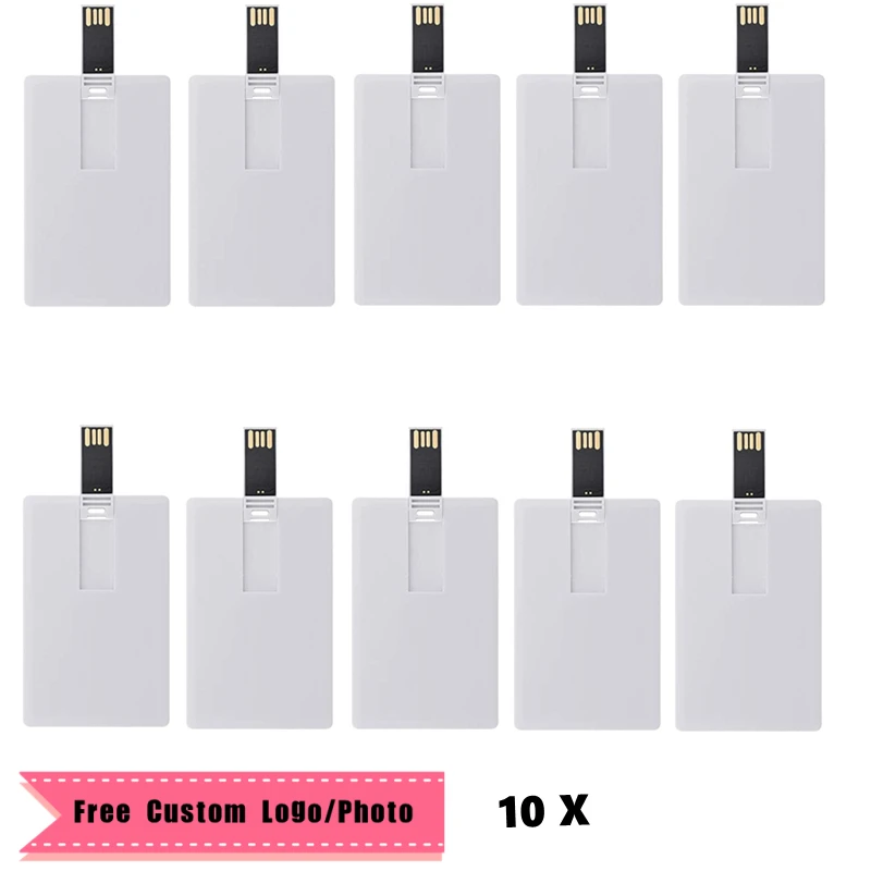 

10PCS Customized Company LOGO Coloful Photo Credit Card USB Flash Drive Pendrive 8GB 16GB 32GB 64GB Pen Drive Memory Stick