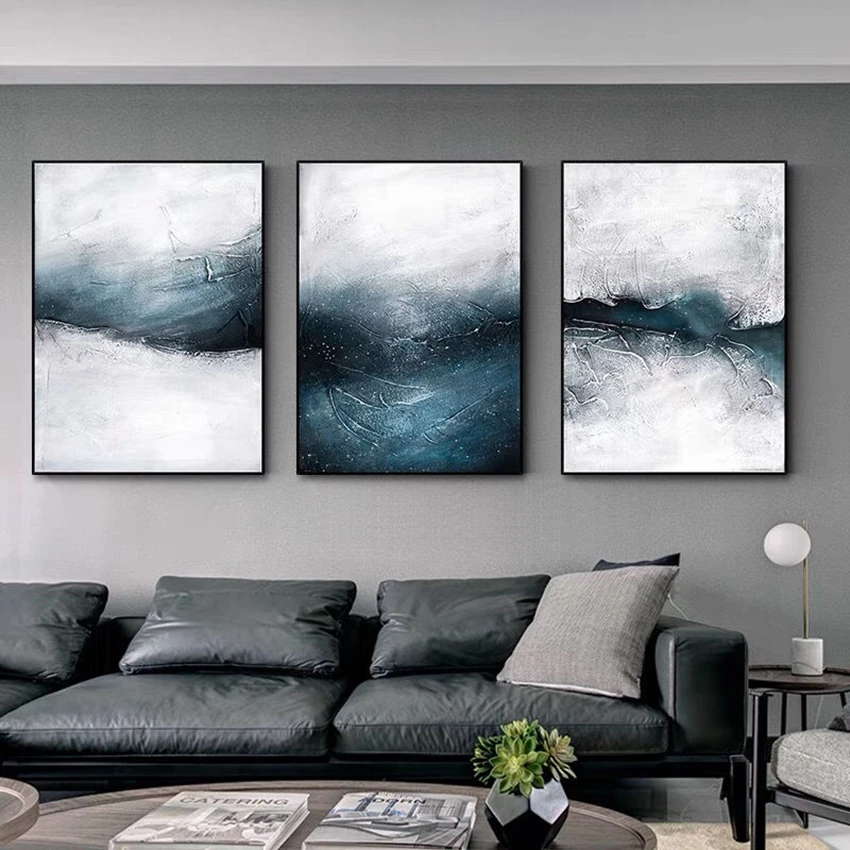 NEW Interior Decor 3 Panel Wall Art Picture For Home Hand Painted Acrylic Oil Canvas Poster Living Room Sofa Pop Hanging Drawing