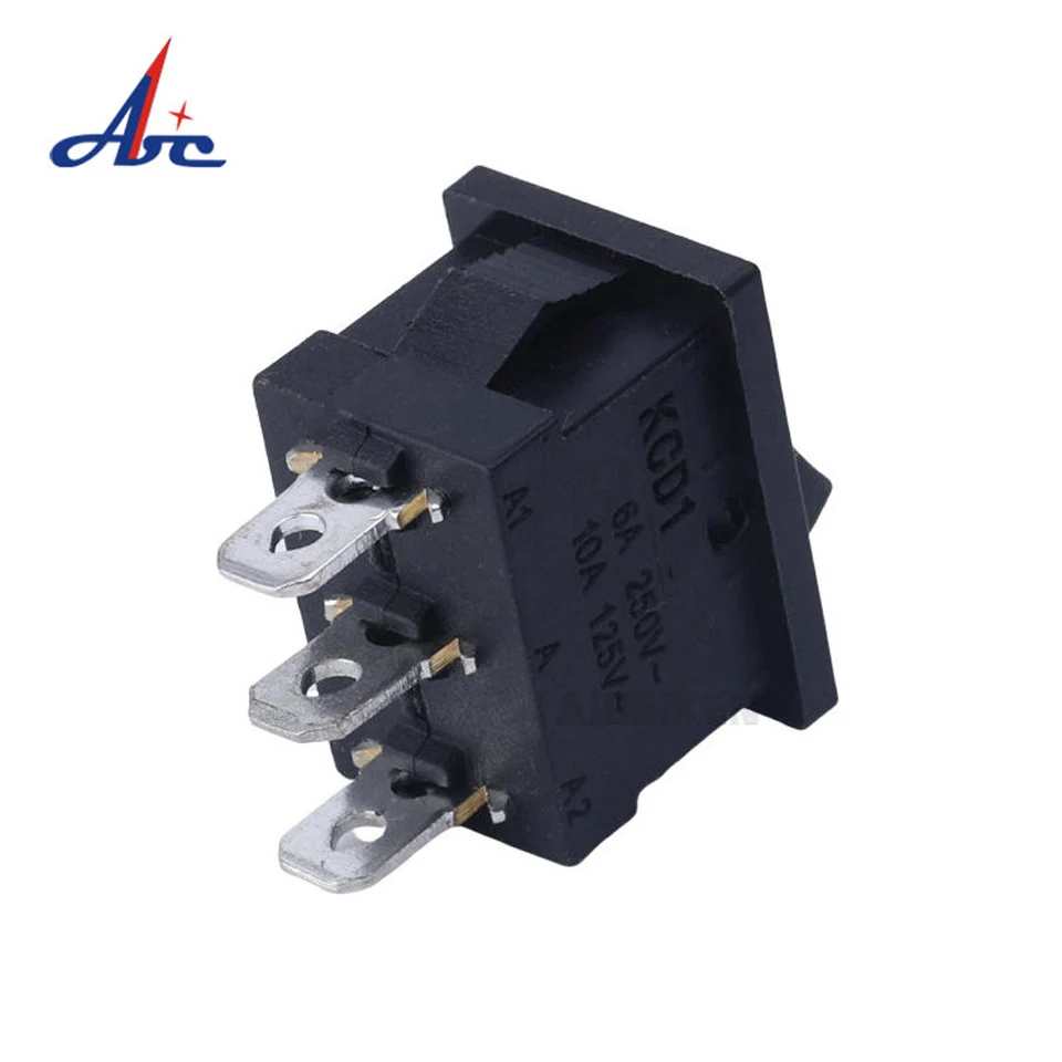 3P ON-OFF-ON  Rocker Switch Black AC 10A 125V 6A 250V 10A 125V 6A 250V  KCD1-103-2