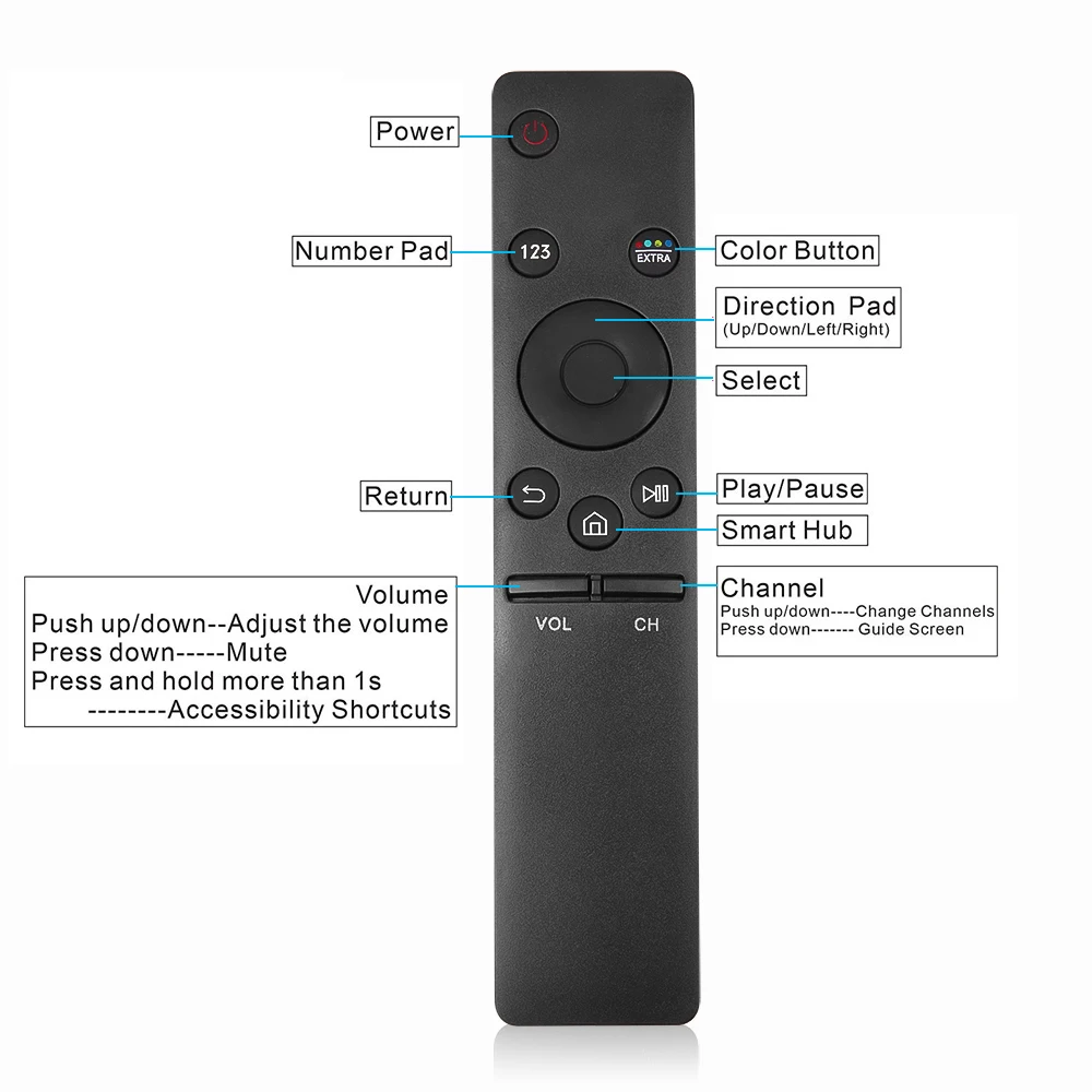 TV Remote Control  HD 4K Replacement BN59-01259E TM1640 BN59-01259B BN59-01260A BN59-01265A BN59-01266A  For Samsung Smart