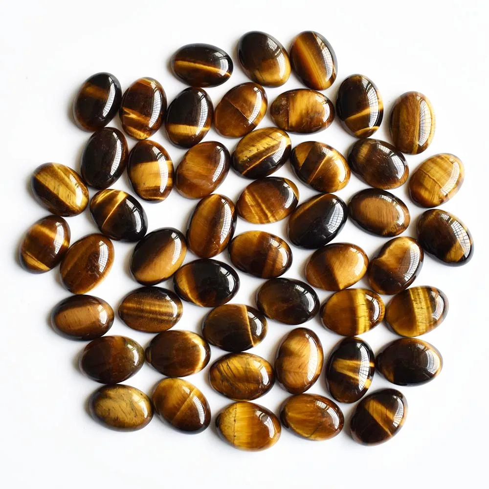 2020 Mode-Bestseller, hochwertige natürliche Tigeraugenstein-Oval-CAB-CABOCHON-Schmuckperlen 13x18mm, Großhandel 50 Stück/Lot, versandkostenfrei – Detail 3