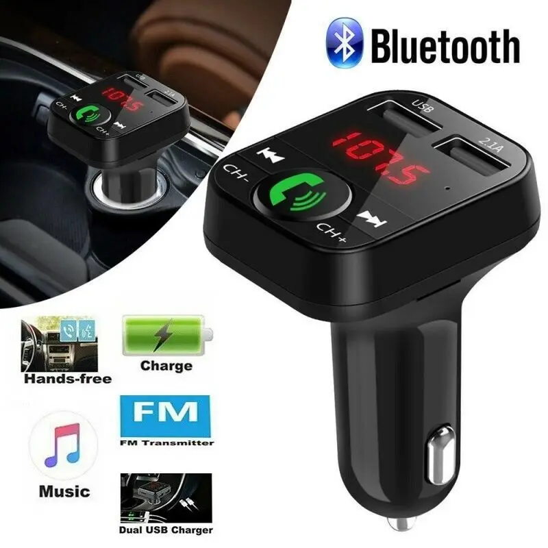 Bluetooth Wireless In Car MP3 FM Transmitter Car Radio Adapter Kit 2 USB Charger