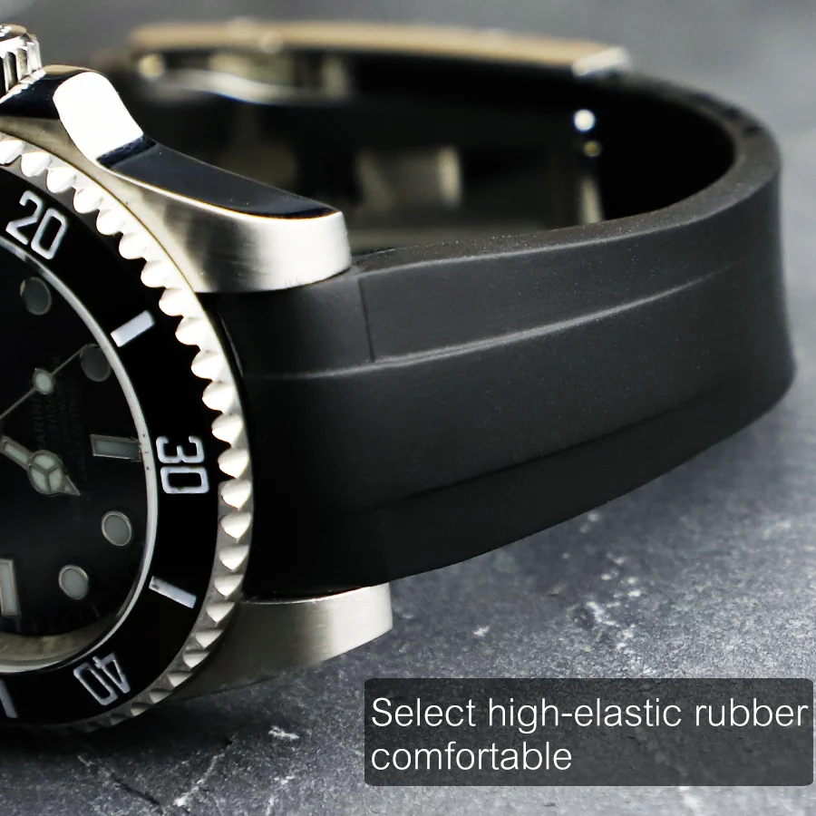 20MM Rubber Watch Band for Rolex Submariner Yacht Master Cosmograph Daytona Watch Strap Explorer ii GMT Milgauss Watchband Dive