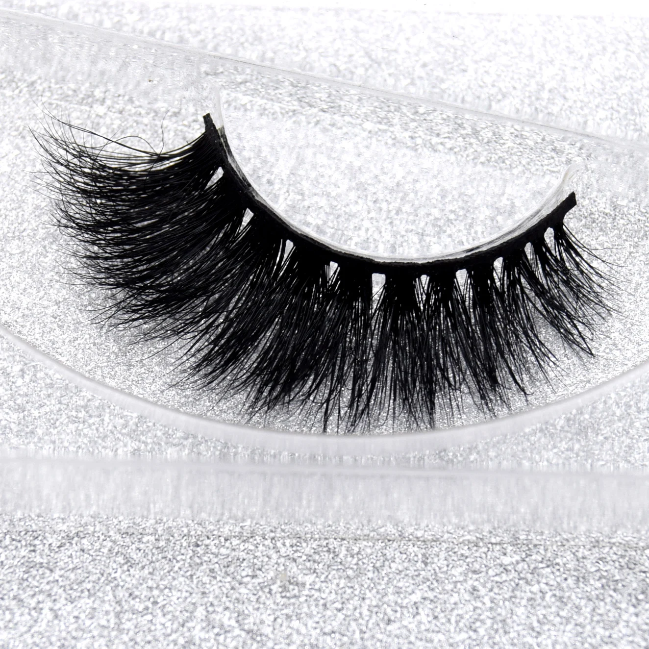 visofree 3D Real Mink Lashes Eyelashes Extension Thick Winged Volume Eye Lashes 100% Handmade Glitter Packing (Blank Box) D111