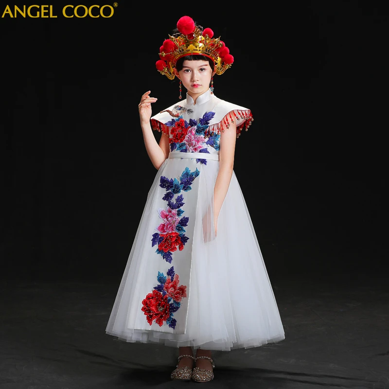 Flower Girls Dress Elegant New Year Princess Children Party Dress Wedding Gown Kids Dresses for Girls Birthday Party Dress 2020