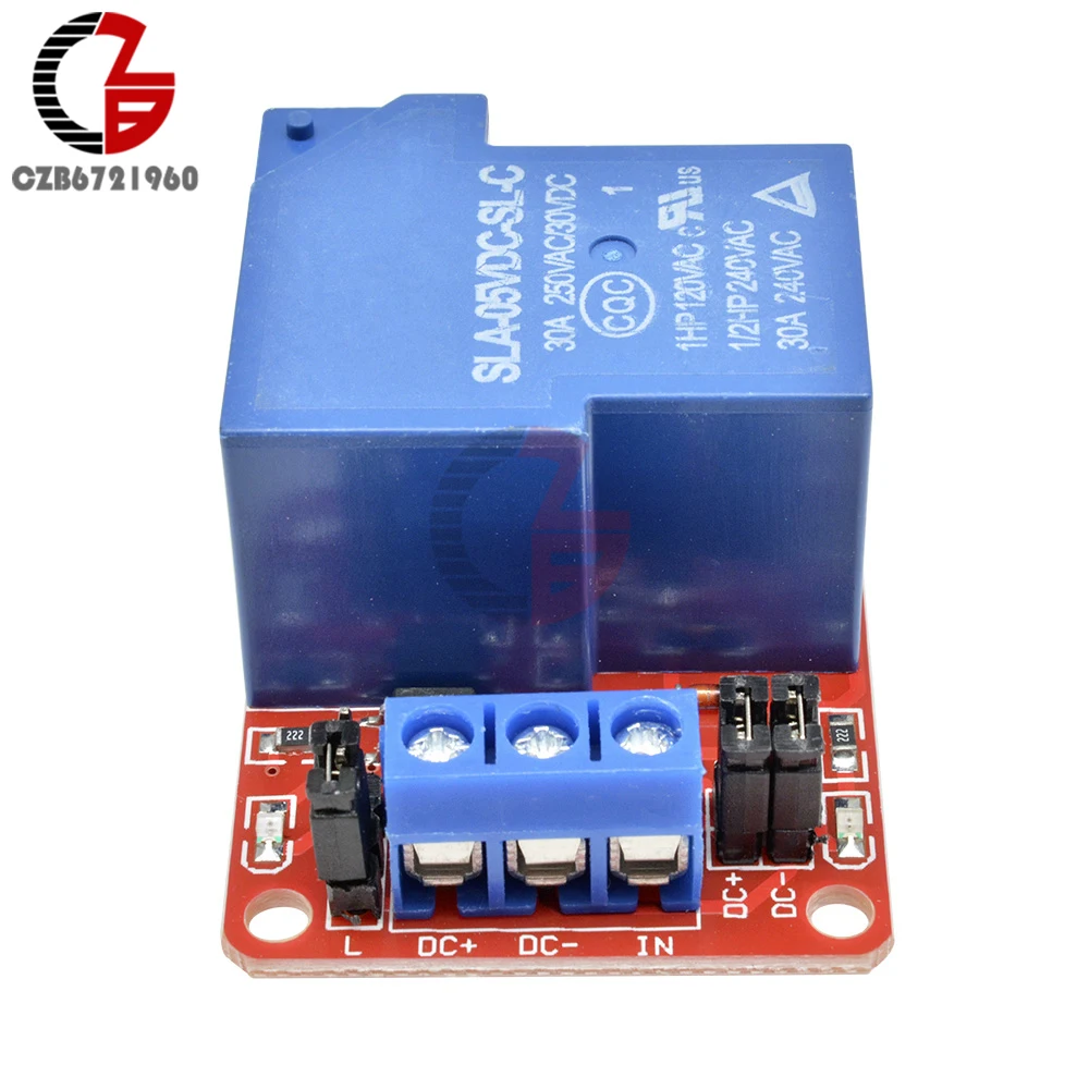 30A 5V 1 Channel Relay Module with Optocoupler Isolation High / Low Level Trigger Relay for Arduino