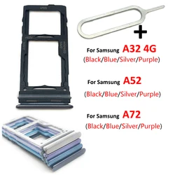 New For Samsung  A32 4G A52 A72 A32 5G Replacement Repair SIM Card Slot SD Card Tray Holder Adapter + Pin ( Dual Card )