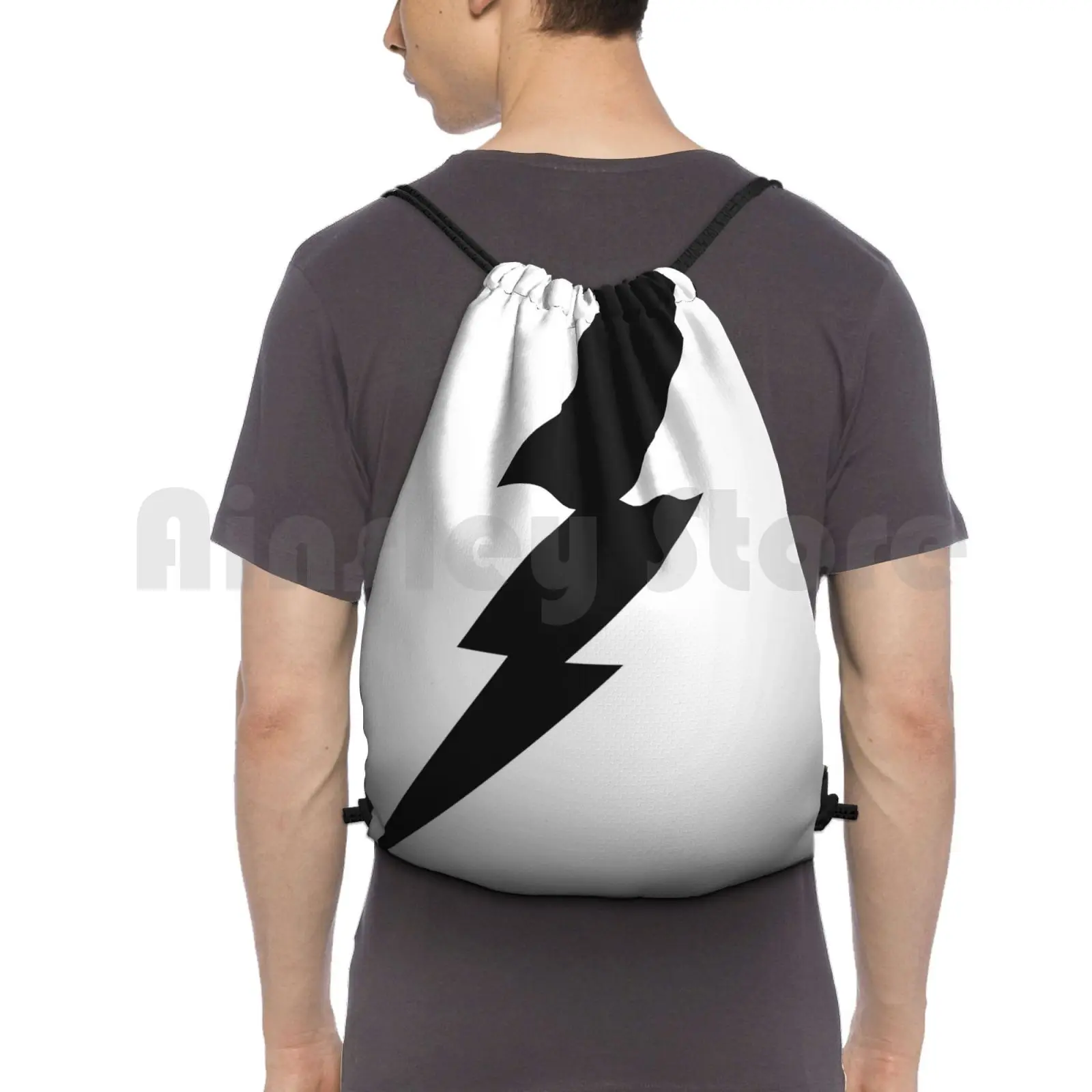 Black Lightning Freddie Backpack Drawstring Bag Riding Climbing Gym Bag Flash Lightning Freddie Costume Gordon Queen Band