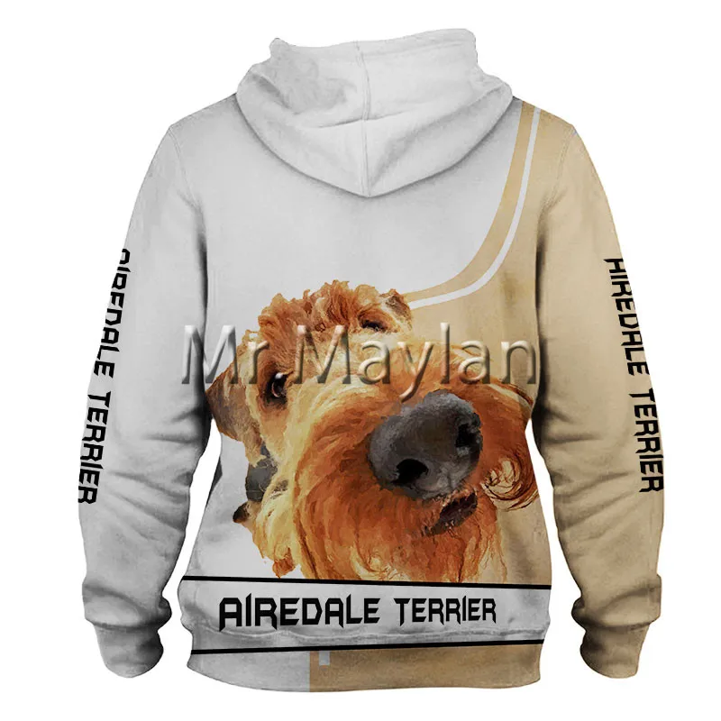 Animal Airedale Terrier 3D Jacket Men/women Harajuku Hoodie Unisex Casual Camo Streetwear Sweatshirt Pullover sudadera hombre