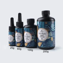 UV 수지 접착제 투명 젤 하드 타입 태양 자외선 경화 경화 수지 활성화 공예, DIY 보석 금형, 25g, 60g, 100g, 200g