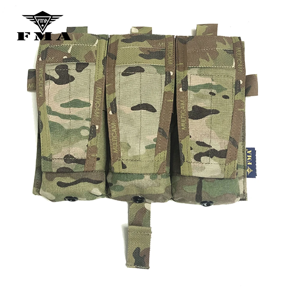 FMA Multicam Airsoft M4 Triad Magazine Pouch Tactical Mag Pouch for Tactical Vest AVS JPC Vest Molle Front Panel