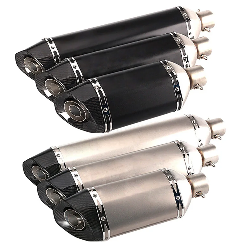 

570mm/470mm/370mm Inlet 51mm Motorcycle Exhaust Pipe Muffler Universal Motorbike Pitbike Scooters Escape Moto DB Killer