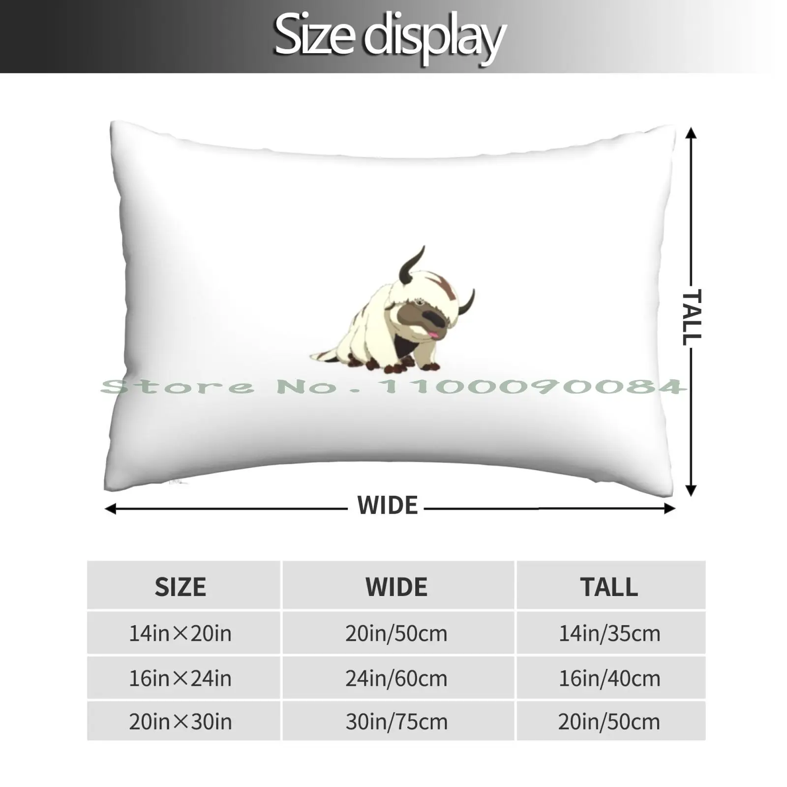 Appa Pillow Case 20x30 50*75 Sofa Bedroom Appa The Last Airbender Ang Momo Designer Long Rectangle Pillowcover Home Outdoor