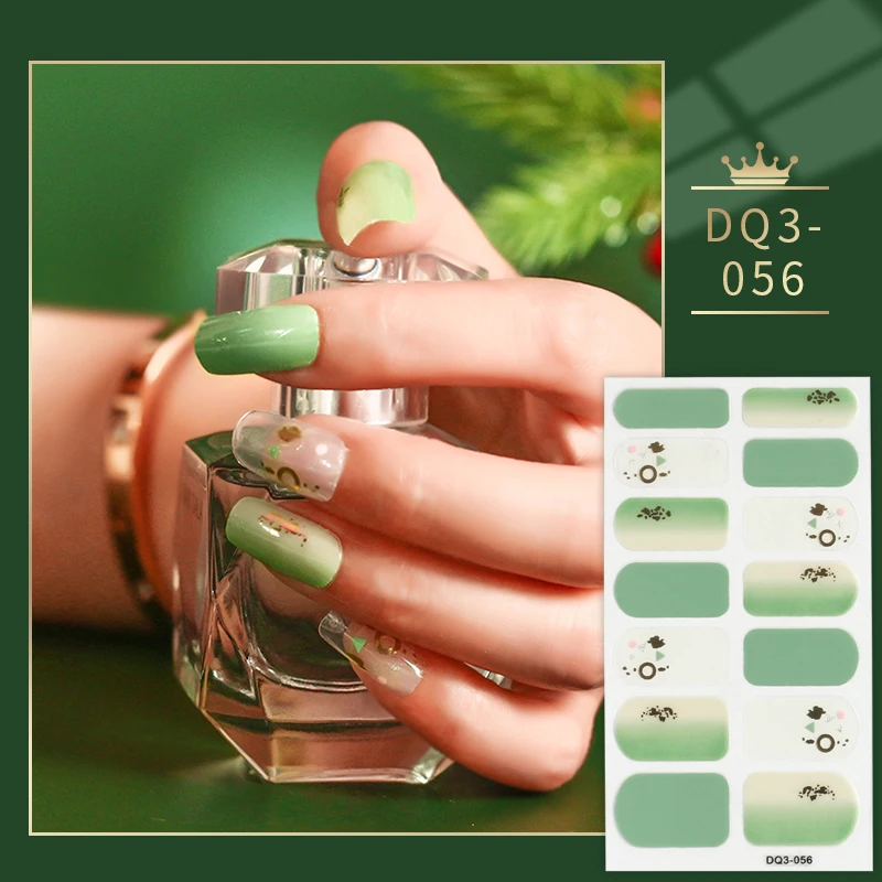 Colores sólidos verdes y blancos y decoración creativa de manicura para decoración de uñas, lote de pegatinas para uñas con última actualización