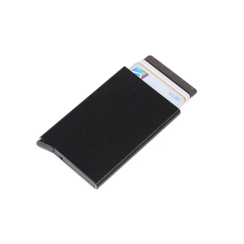 Tempat Kartu Kredit Pria Ramping Anti Melindungi Travel ID Pemegang Kartu Wanita Dompet Rfid Casing Logam Porte Carte