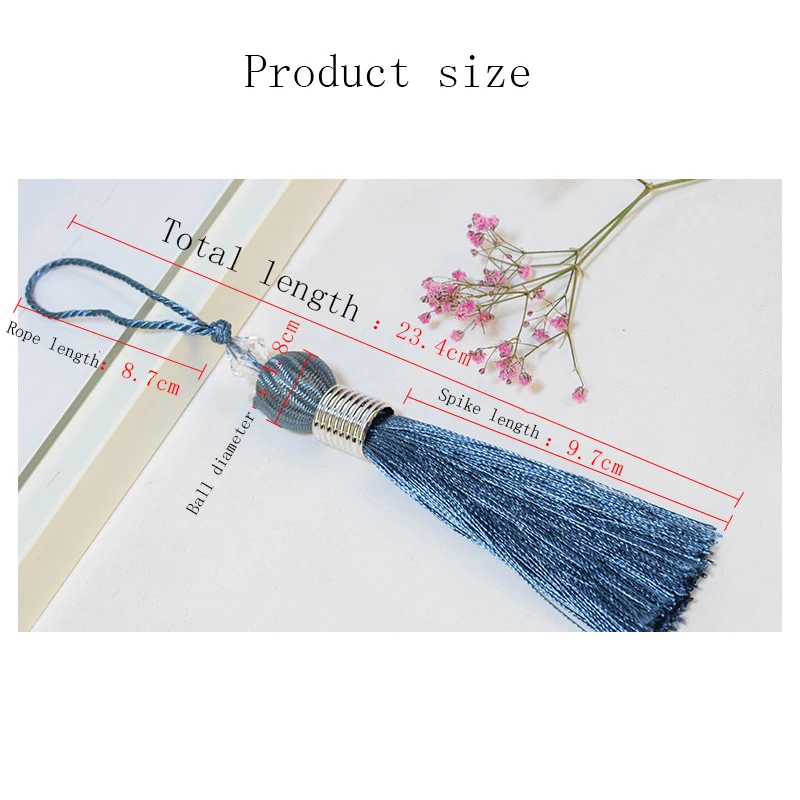 2pcs/lot 10cm Ball Tassel with Hanging Rope Silk Sewing Tassel Trim Decorative Key Tassel for Curtain Home Decoration