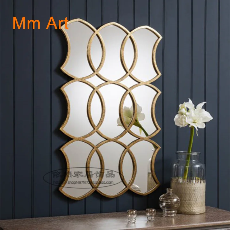 European style creative home decoration mirror wall hanging mirror Villa Hotel high end combination mirror decoration