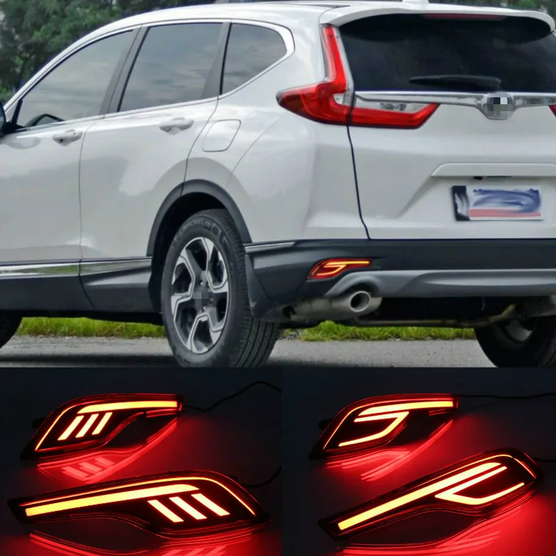 

2PCS LED Multi-function 12V LED Reflector Lamp Rear Fog Lamp Bumper Light Brake Light For Honda CRV 2017 2018 2019