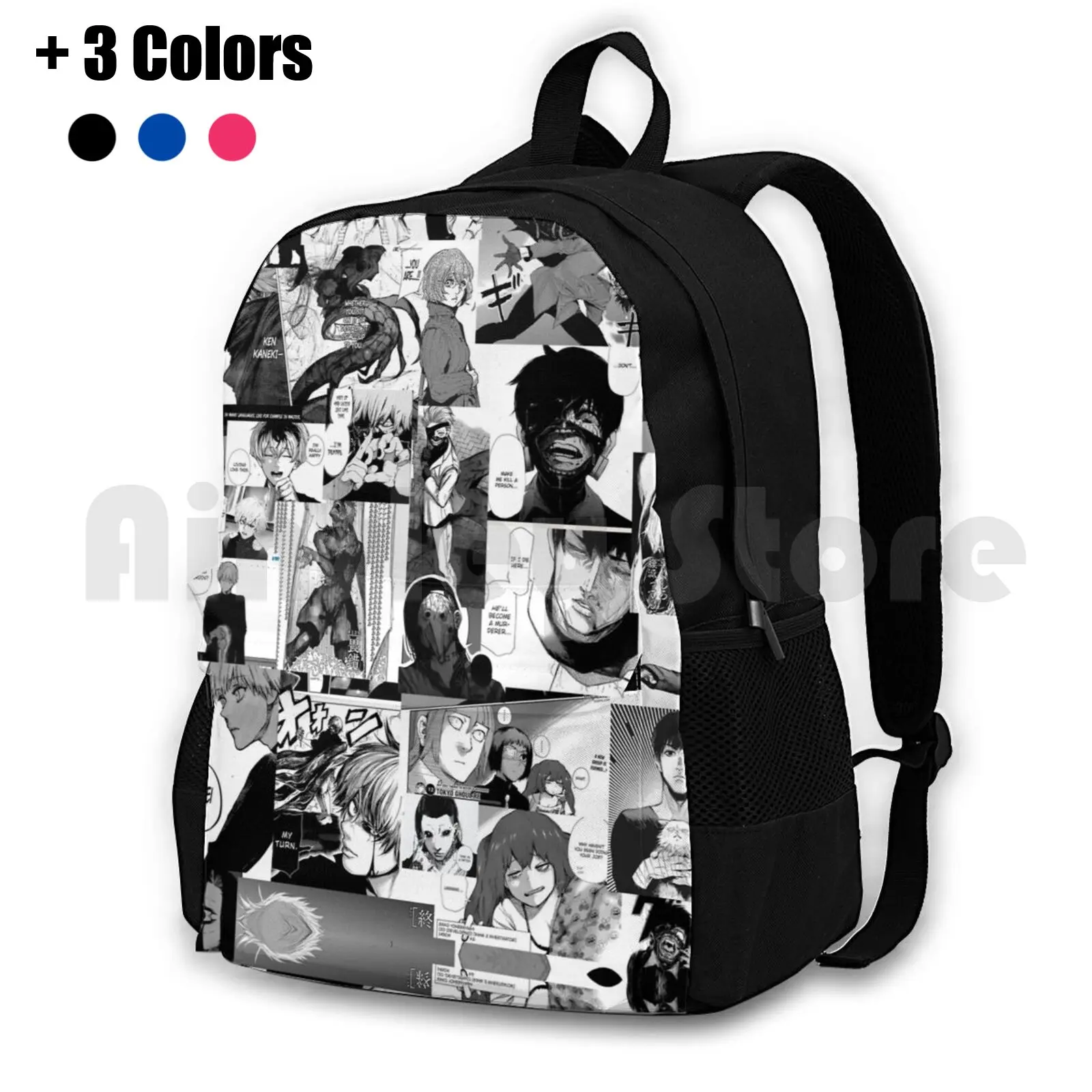 Shirt Outdoor Hiking Backpack Waterproof Camping Travel Tg Kaneki Touka Amon Anime Manga