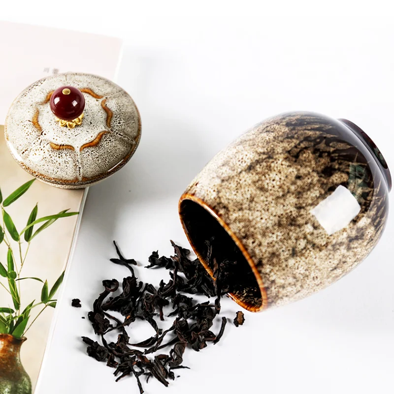 فرن تغيير السيراميك تخزين مختومة جرة مع غطاء الشاي العلبة الرئيسية صندوق الشاي الغذاء تنظيم صندوق برطمان للحلوى الديكور خزان