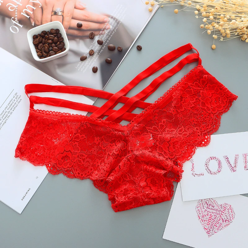 

Women's Sexy G-StringPanties Low-rise Lace Sexy Underwear Ladies Cross Strap Lace Intimate Lingerie Underpants Female Thong