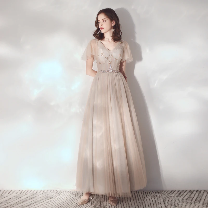 

Autumn New arrival prom party dresses vestido de noiva sereia gown robe de soiree evening tulle soft lace beads formal dress