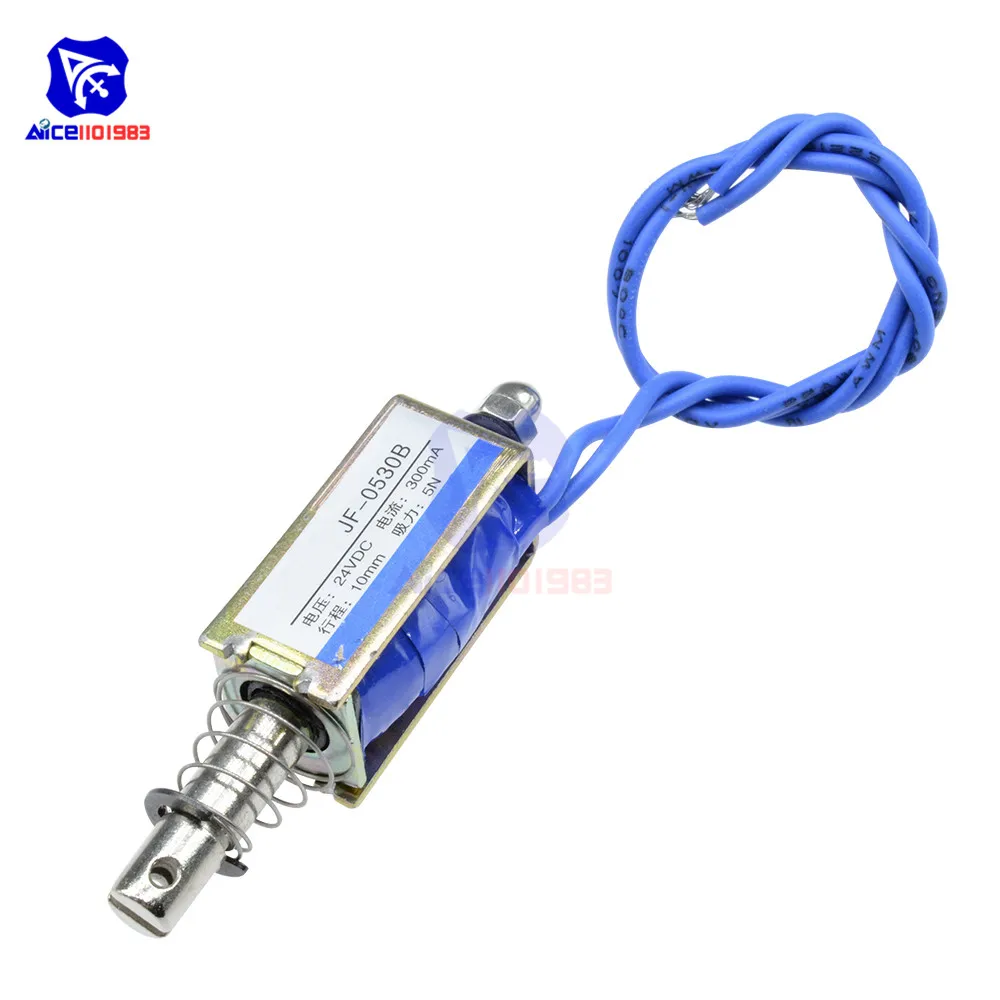 JF-0530B Elektromagnet DC 6V/12V/24V 300mA 5N/10mm Präziser Pull-Push-Typ Linearer Bewegungsmagnet mit Kabel – Detail 14