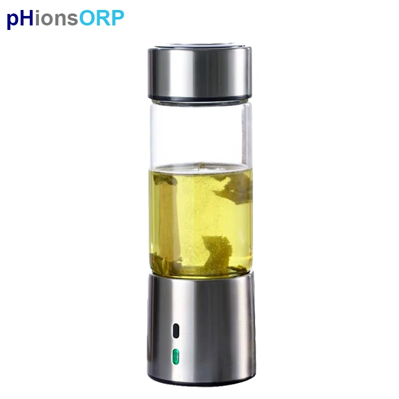 SPE/PEM Hydrogen Water Bottle Generator Glass Cup for 95 Hot Water Drinking Pure H2 Water Ionizer Machine