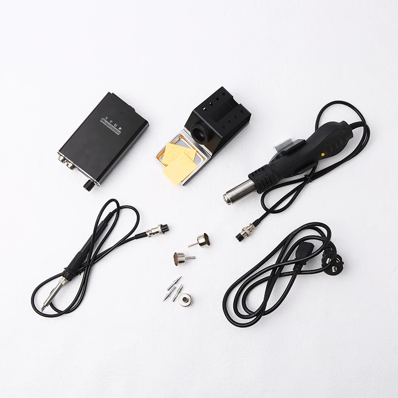 WY815P Solder Station Kit Hot Air Gun Electric Soldering iron LED Display DIY Rework Desoldering Station Soldering Tools English