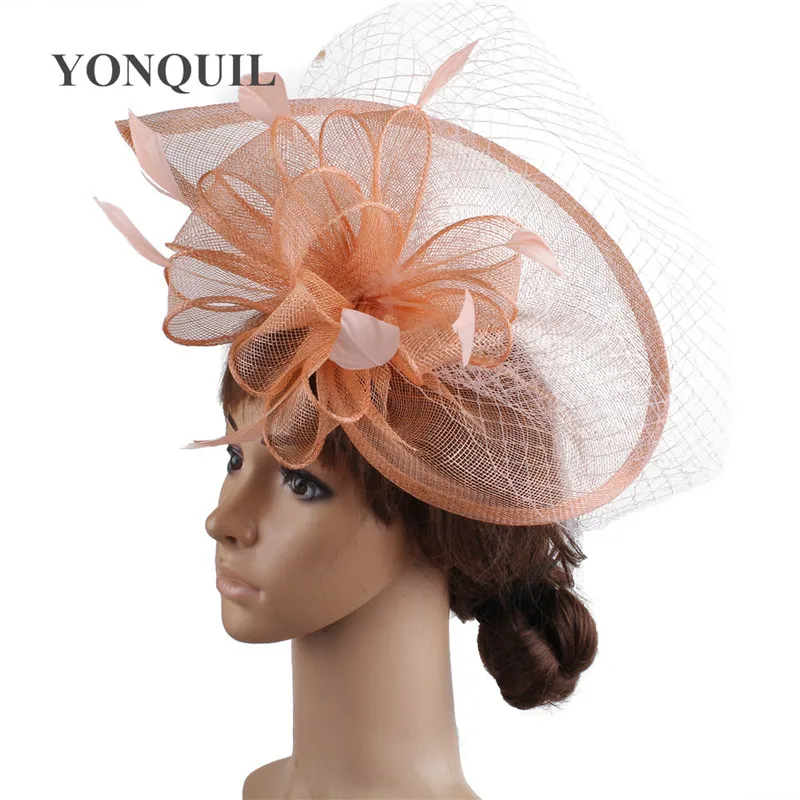 Pętle netto Bride Vintage Fascinator welony kapelusz włosów grzebienie kobiety czarny fantazyjne siatki koktajlowe akcesoria opaski do włosów kapelusz ślubny SYF305