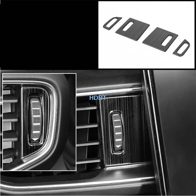 For Ford Explorer 2020 2021 Accessories Stainless steel Black Interior Trim Gear Panel Navigation Outlet Center Console Stickers