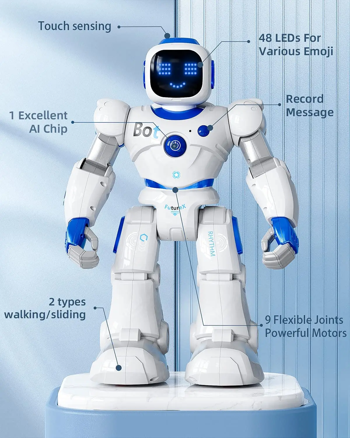 New Robots Intelligent RC Robot Singing/Dancing Songs Stories Playing Time: 2-3 Hours Programming For Kids Gift