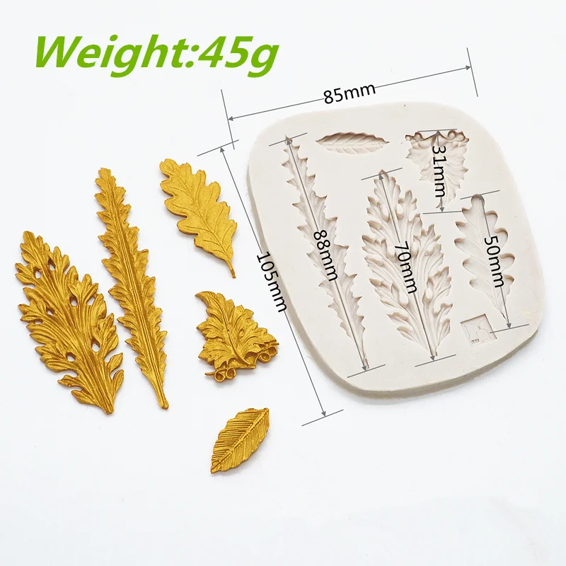 Exquisite Leaves Silicone Molds Cake Diy Chocolate Mold Sugar Baking Tools Resin Moulds Molding Accessories