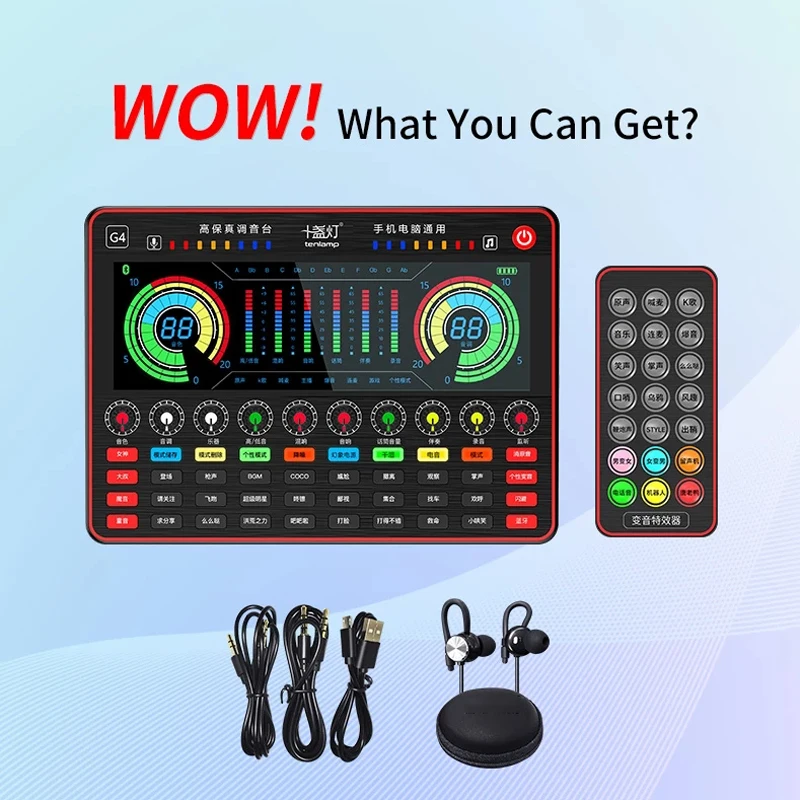 DJ Mixer G4 & G4pro Sound Card Kit & Condenser Micorphone  Audio for Singing Gaming Recording Sound Board Computer Mobile iPhone