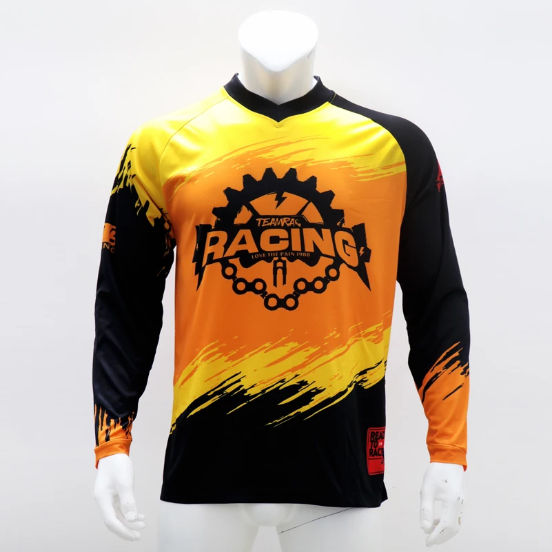 MTB  Explosion bicycle downhill jersey  Motorcycle Jersey  loco motive shirt Fitness breathable competitive race short sleeve T