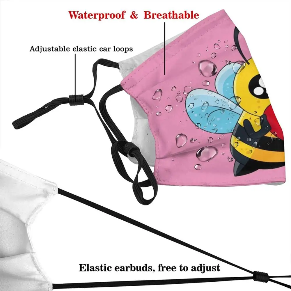 Cute Bumblebee Washable Trending Customized Pm2.5 Filter Mask Bee Bumblebee Honeybee Buzz Ruler Dominate Hive Bumblebees
