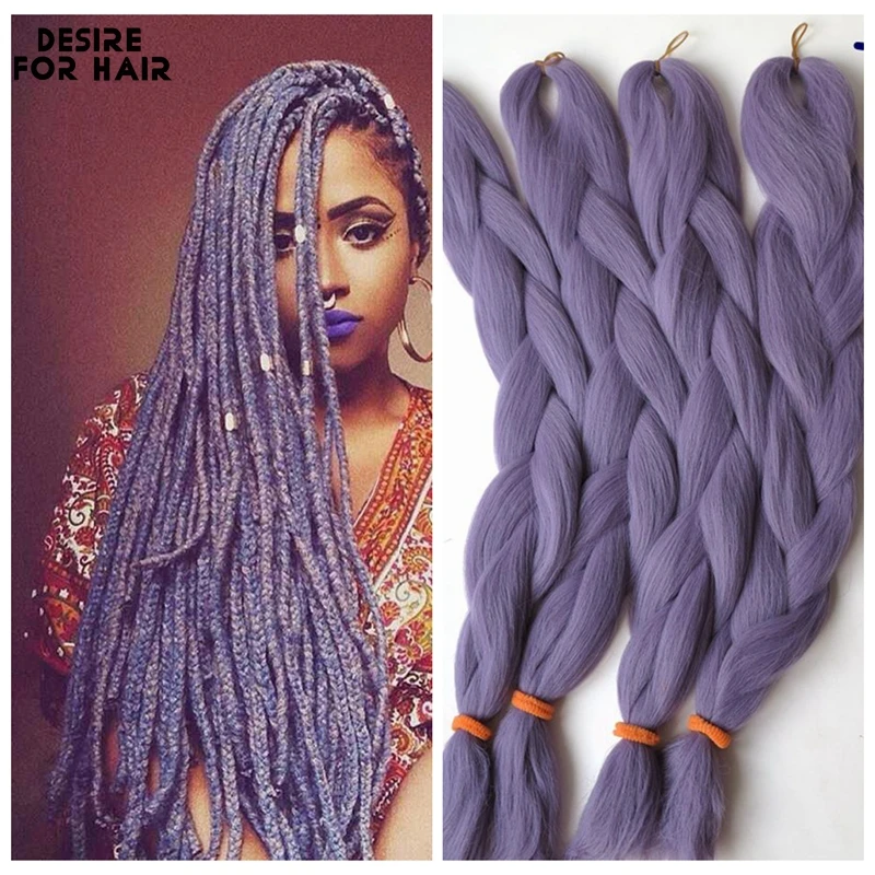 Desire for Hair High Temperature Synthetic Braiding Hair 24inch 60cm Long 100+ Colors in Stock to make dreadlocks braids