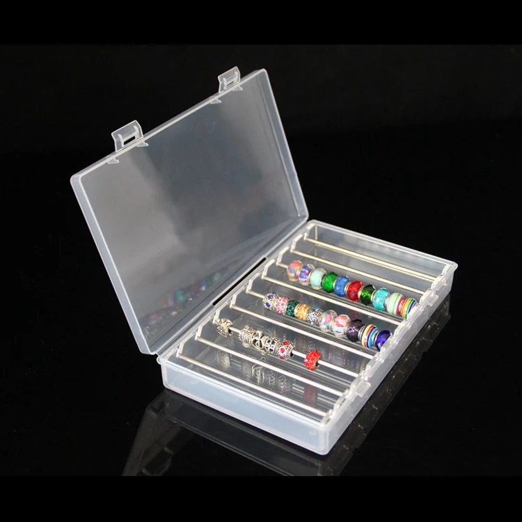 Acrylic Jewelry Charm Beads Storage Box for Trollbeads Bracelet Ring Holder Organizer Tray Diy Finding Display Stand Rack Case