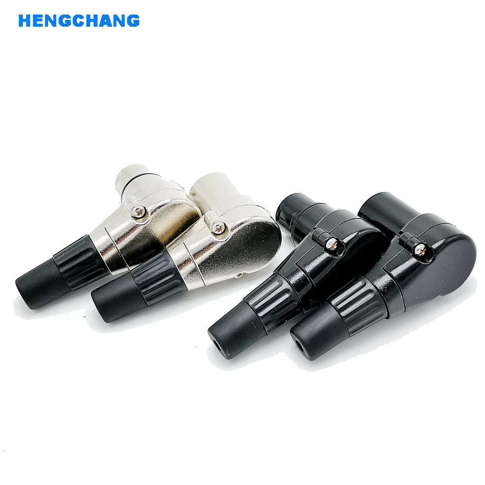 3 pole Right angle XLR Connector Male Female XLR 3 Pin Micphone Plug Audio Cable Connector Multi-directional Monnector