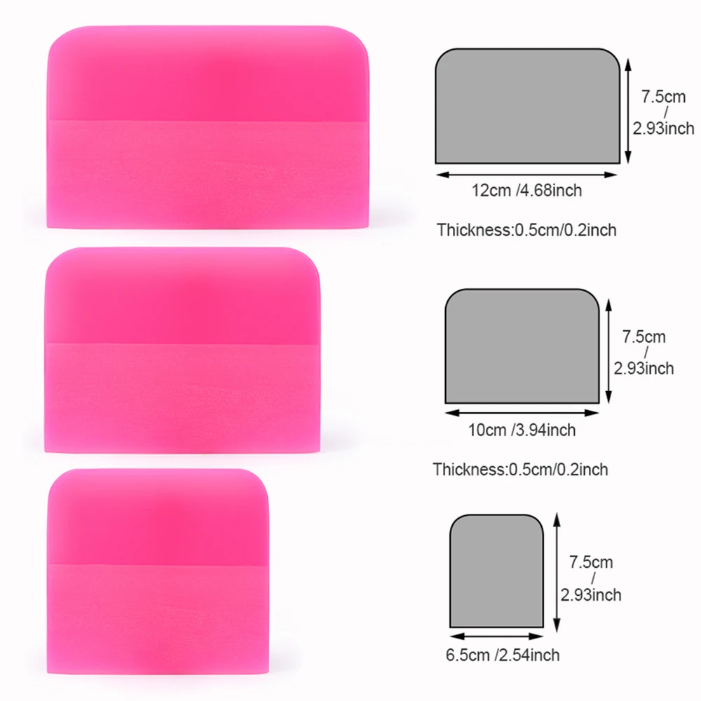 FOSHIO 3 pçs/set PPF Embrulho Vinil Carro Rodo Tamanho Multi-Filme De Fibra De Carbono de Borracha Raspador de Água De Vidro Ferramenta De Limpeza do Agregado Familiar