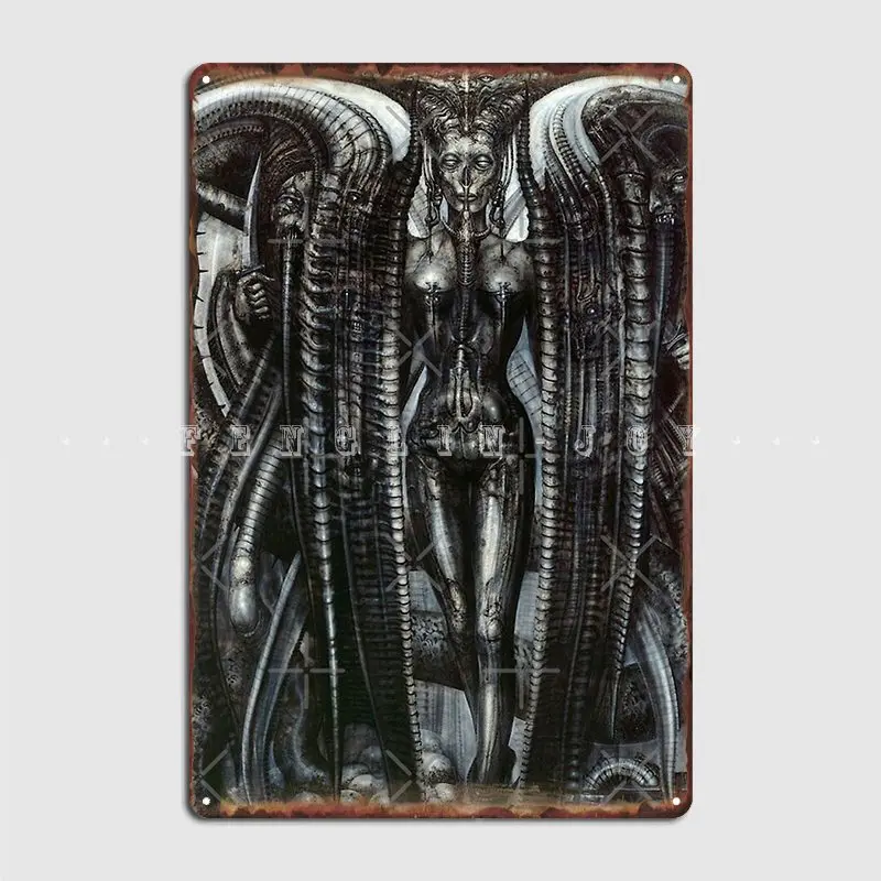 Lilith Steam Punk Hr Giger Poster Metal Plaque Wall Cave Kitchen Decoration Painting Décor Tin Sign Poster