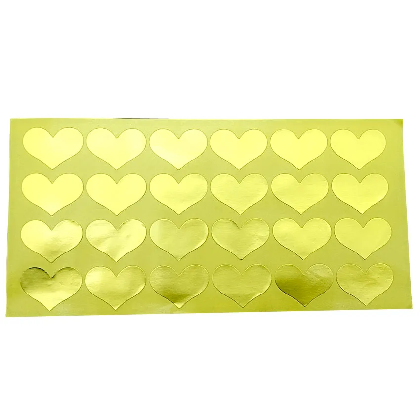 120pcs/lot Multi Gold Heart Series Adhesive Paper Decorative Seal Sticker DIY Scrapbook Sticky Package Label Bookmark For Gifts