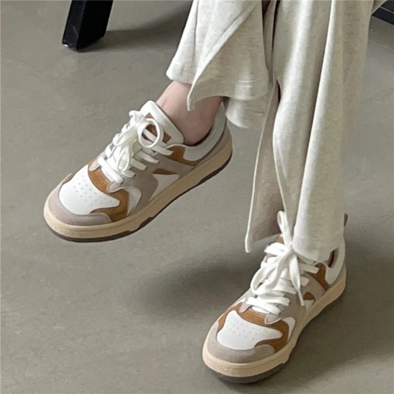 FEDONAS Mixed Colors Cow Suede Leather Women Sneakers Casual Outdoor Flats Lace-Up Comfortable Shoes Woman 2025 Four Season New