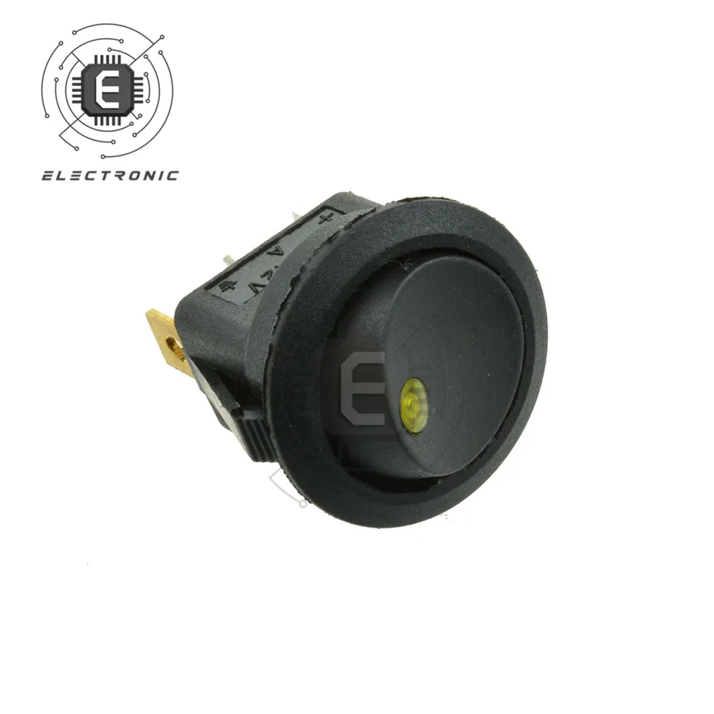 12V/125V/250V cerchio superiore e cerchio inferiore interruttore occhio di gatto 3pin auto Polka Dot LED interruttore a levetta a bilanciere